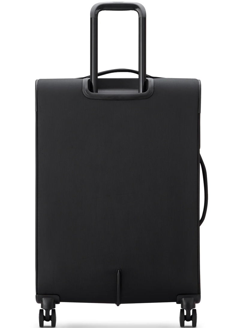 UNITED COLORS OF BENETTON Color Block 69 Cm 4 Double Wheeled Softside Expandable Check-In Luggage Trolley Case - Black - Image 4